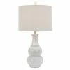 26.5" Harper Ceramic Table Lamp White (Includes CFL Light Bulb) - Decor Therapy