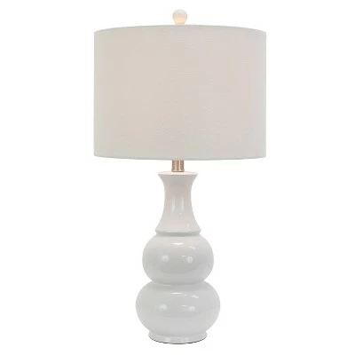 26.5" Harper Ceramic Table Lamp White (Includes CFL Light Bulb) - Decor Therapy 1 26.5" Harper Ceramic Table Lamp White (Includes CFL Light Bulb) - Decor Therapy