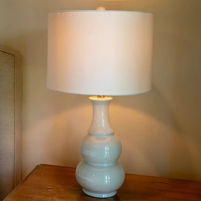 26.5" Harper Ceramic Table Lamp White (Includes CFL Light Bulb) - Decor Therapy 3 26.5" Harper Ceramic Table Lamp White (Includes CFL Light Bulb) - Decor Therapy - Image 3