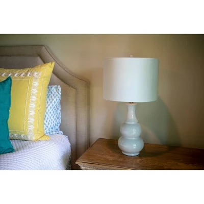 26.5" Harper Ceramic Table Lamp White (Includes CFL Light Bulb) - Decor Therapy 4 26.5" Harper Ceramic Table Lamp White (Includes CFL Light Bulb) - Decor Therapy - Image 4