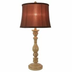 30" Dora Scultped Resin Table Lamp Antique Ivory - Decor Therapy