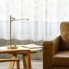 15" West Desk Lamp with Dimmer Rotary Switch (Includes LED Light Bulb) Matte Brass - Globe Electric
