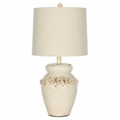 (Set of 2) 24" Marquesa Vase Lamp Cream (Includes CFL Light Bulb) - Safavieh