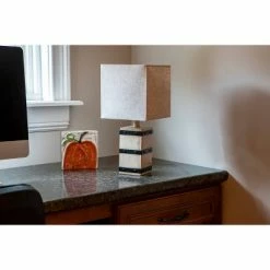 15" Campbell Square Barrel Accent Table Lamp (Includes LED Light Bulb) White - Decor Therapy -Desk Lamps sales shop unnamed file 5001