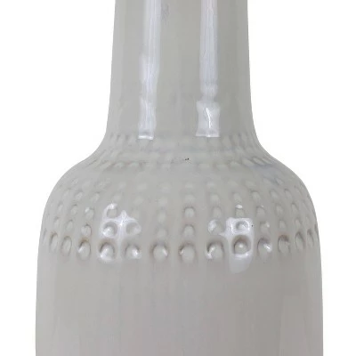 27.5" Patterned Ceramic Table Lamp White Glaze - Decor Therapy 3 27.5" Patterned Ceramic Table Lamp White Glaze - Decor Therapy - Image 3