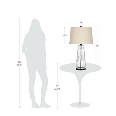 29" Glass Table Lamp Clear - Cresswell Lighting 2 29" Glass Table Lamp Clear - Cresswell Lighting - Image 2