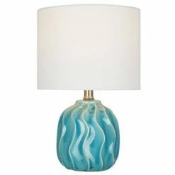 7.5" Ceramic Accent Lamp Teal (Includes LED Light Bulb) - Cresswell Lighting