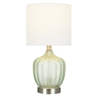 18" Glass Accent Lamp Green (Includes LED Light Bulb) - Cresswell Lighting 1 18" Glass Accent Lamp Green (Includes LED Light Bulb) - Cresswell Lighting