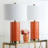 (Set of 2) 26" Roxanne Table Lamp Orange (Includes CFL Light Bulb) - Safavieh