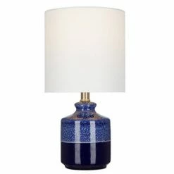 14.75" Ceramic Accent Lamp Blue (Includes LED Light Bulb) - Cresswell Lighting