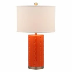 (Set of 2) 26" Roxanne Table Lamp Orange (Includes CFL Light Bulb) - Safavieh -Desk Lamps sales shop unnamed file 512