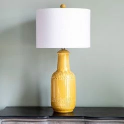 27.5" Patterned Ceramic Table Lamp Camel Glaze - Decor Therapy 14 27.5" Patterned Ceramic Table Lamp Camel Glaze - Decor Therapy -Desk Lamps sales shop unnamed file 5125