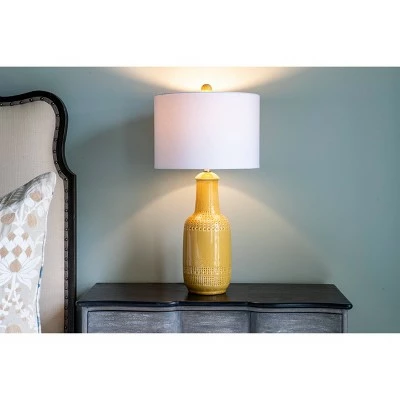 27.5" Patterned Ceramic Table Lamp Camel Glaze - Decor Therapy 9 27.5" Patterned Ceramic Table Lamp Camel Glaze - Decor Therapy - Image 9