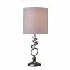 21.5" Modern Metal Table Lamp with Twisted Base Silver - Ore International