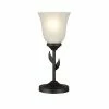 12" Metal Floral Uplight Table Lamp - Cresswell Lighting