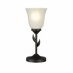 12" Metal Floral Uplight Table Lamp - Cresswell Lighting