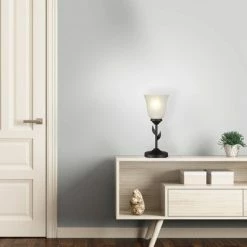 12" Metal Floral Uplight Table Lamp - Cresswell Lighting -Desk Lamps sales shop unnamed file 5147