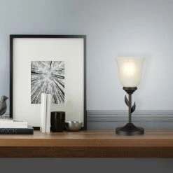 12" Metal Floral Uplight Table Lamp - Cresswell Lighting -Desk Lamps sales shop unnamed file 5148