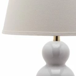 Set of 2 Pamela Triple Gourd Lamp (Includes LED Light Bulb) White - Safavieh -Desk Lamps sales shop unnamed file 517