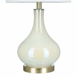 25.25" Glass Lamp White - Cresswell Lighting