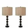 28.5" Set of 2 Sadie Stacked Ball Table Lamp Bronze - Decor Therapy