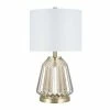 23.5" Glass Table Lamp Champagne (Includes LED Light Bulb) - Cresswell Lighting