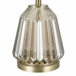 23.5" Glass Table Lamp Champagne (Includes LED Light Bulb) - Cresswell Lighting -Desk Lamps sales shop unnamed file 5207