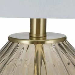 23.5" Glass Table Lamp Champagne (Includes LED Light Bulb) - Cresswell Lighting -Desk Lamps sales shop unnamed file 5209