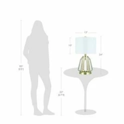 23.5" Glass Table Lamp Champagne (Includes LED Light Bulb) - Cresswell Lighting -Desk Lamps sales shop unnamed file 5210