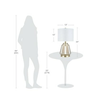 23.5" Glass Table Lamp Champagne - Cresswell Lighting 2 23.5" Glass Table Lamp Champagne - Cresswell Lighting - Image 2