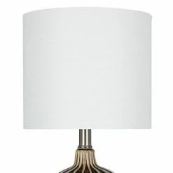 19" Ceramic Accent Lamp Brown (Includes LED Light Bulb) - Cresswell Lighting -Desk Lamps sales shop unnamed file 5216