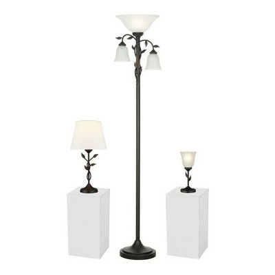21" Metal Table Lamp Floral - Cresswell Lighting 4 21" Metal Table Lamp Floral - Cresswell Lighting - Image 4