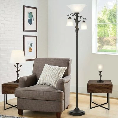 21" Metal Table Lamp Floral - Cresswell Lighting 6 21" Metal Table Lamp Floral - Cresswell Lighting - Image 6