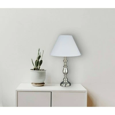 27" Traditional Metal Table Lamp with Brushed Base Silver - Ore International 2 27" Traditional Metal Table Lamp with Brushed Base Silver - Ore International - Image 2