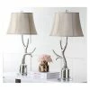 (Set of 2) 32.5" Adele Antler Table Lamps Silver (Includes LED Light Bulb) - Safavieh