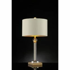 29.5" Traditional Metal Table Lamp with Crystal Accents Gold - Ore International