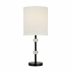 19.25" Stick Table Lamp with Acrylic Accent (Includes LED Light Bulb) Black - Cresswell Lighting