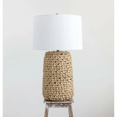 Jute Rope Table Lamp with Linen Shade - 3R Studios 1 Jute Rope Table Lamp with Linen Shade - 3R Studios