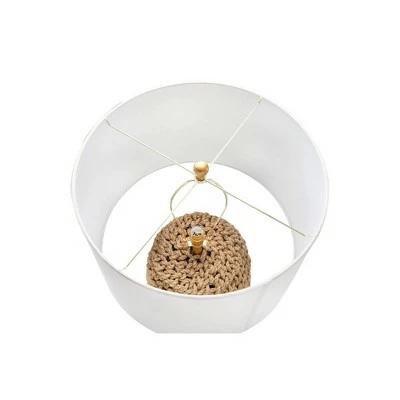 Jute Rope Table Lamp with Linen Shade - 3R Studios 2 Jute Rope Table Lamp with Linen Shade - 3R Studios - Image 2