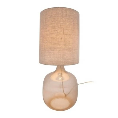 Transparent Glass Table Lamp with Cotton Shade - 3R Studios 3 Transparent Glass Table Lamp with Cotton Shade - 3R Studios - Image 3