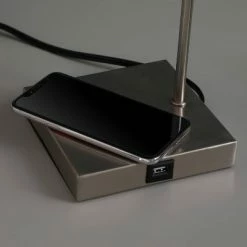 21.5" Modern Metal Table Lamp with USB Charging Port Gray - Ore International -Desk Lamps sales shop unnamed file 5291