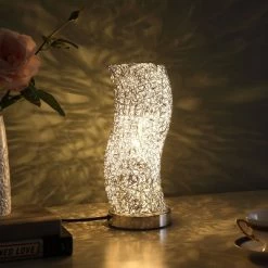 12" Novelty Metal Table Lamp with Curvy Base Silver - Ore International -Desk Lamps sales shop unnamed file 5296
