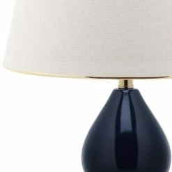 (Set of 2) 26.5" Jill Double- Gourd Ceramic Lamp Navy (Includes CFL Light Bulb) - Safavieh -Desk Lamps sales shop unnamed file 5299