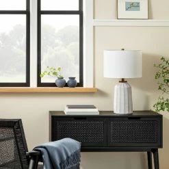 Desk Lamps sales shop 13 Hearth & Hand With Magnolia Carved Ceramic Table Lamp - Hearth & Hand™ with Magnolia Cream