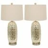 20.5" Set of 2 Antique Mercury Dimple Glass Table Lamps Gold - Decor Therapy