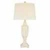 28" Faux Wood Table Lamp (Includes LED Light Bulb) White - Cresswell Lighting