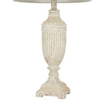 28" Faux Wood Table Lamp (Includes LED Light Bulb) White - Cresswell Lighting 2 28" Faux Wood Table Lamp (Includes LED Light Bulb) White - Cresswell Lighting - Image 2