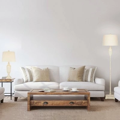 28" Faux Wood Table Lamp (Includes LED Light Bulb) White - Cresswell Lighting 6 28" Faux Wood Table Lamp (Includes LED Light Bulb) White - Cresswell Lighting - Image 6