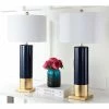 (Set of 2) 31" Dolce Table Lamp Navy/Gold (Includes CFL Light Bulb) - Safavieh