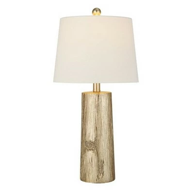 24" Faux Wood Table Lamp Silver - Cresswell Lighting 1 24" Faux Wood Table Lamp Silver - Cresswell Lighting